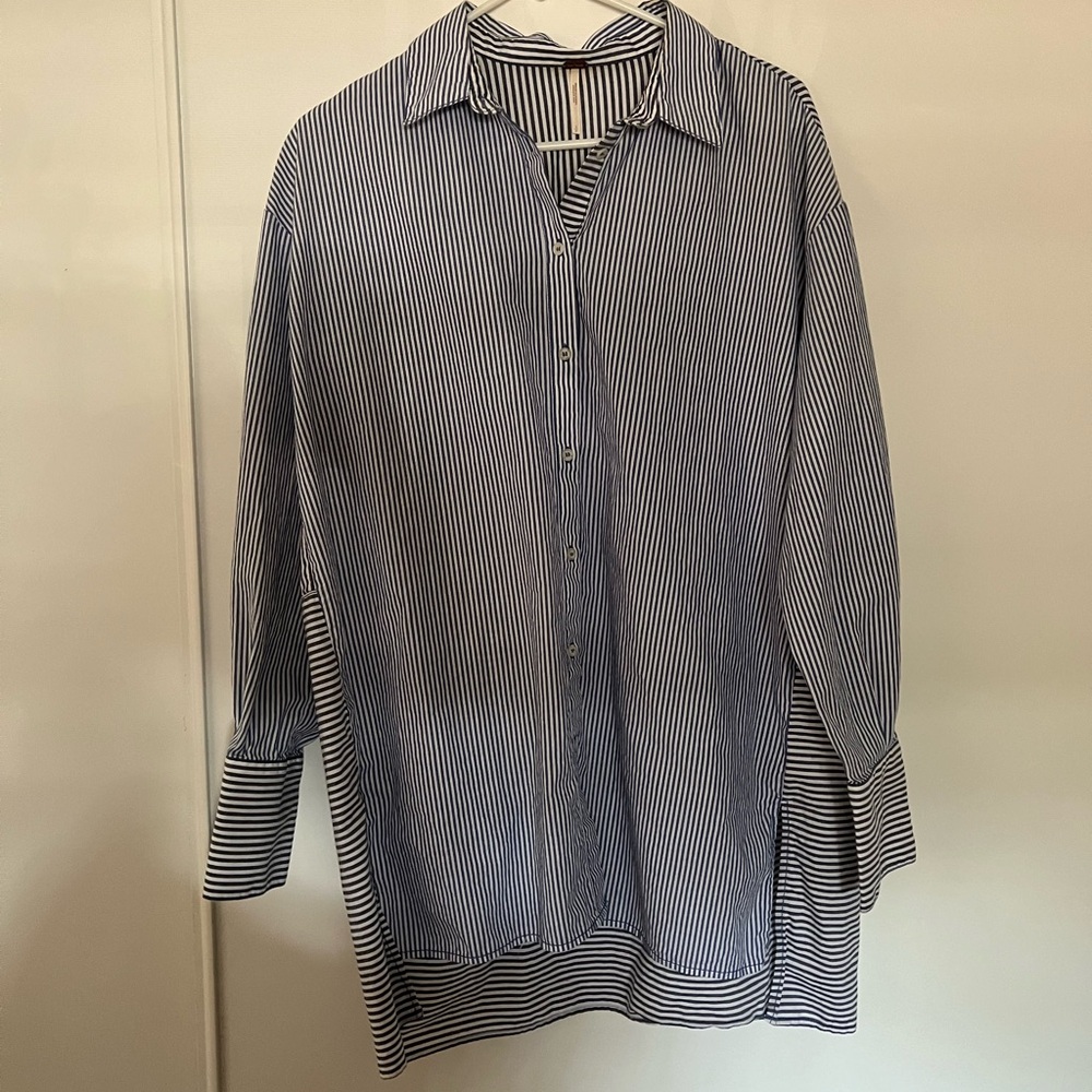 Free People Striped Button Down